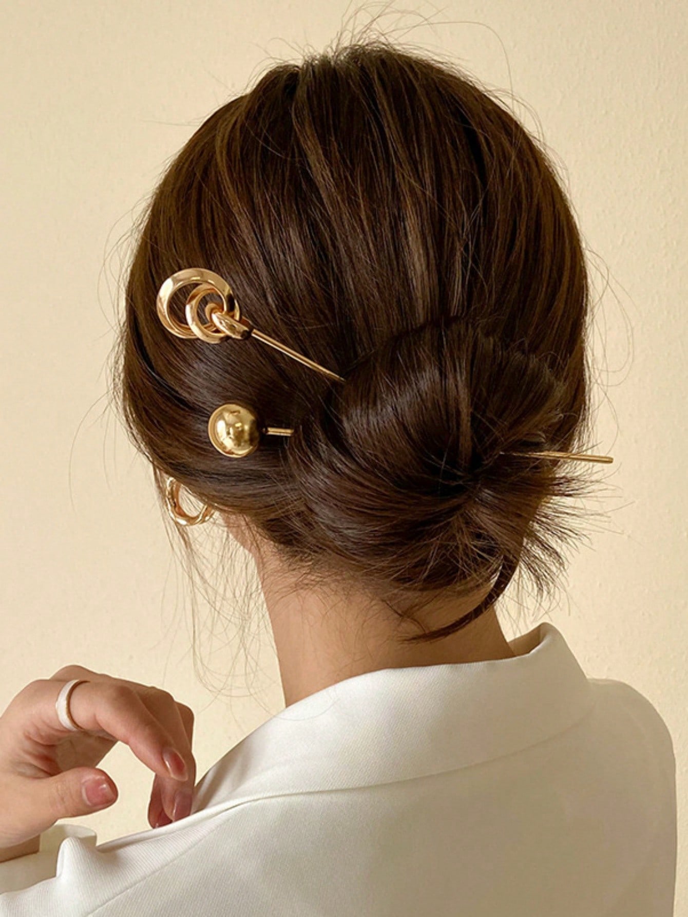 Travel Accessories Bunnings - 2 個のシンプルなメタルヘアピンヘアピンおだんごかぶと女性のヘアアクセサリー