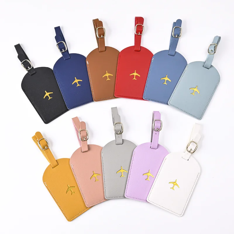 Travel Accessories List - 1pc 厚みのある PU ホットスタンピング航空機搭乗券荷物タグスーツケース名ラベル旅行タグ荷物タグ旅行アクセサリー