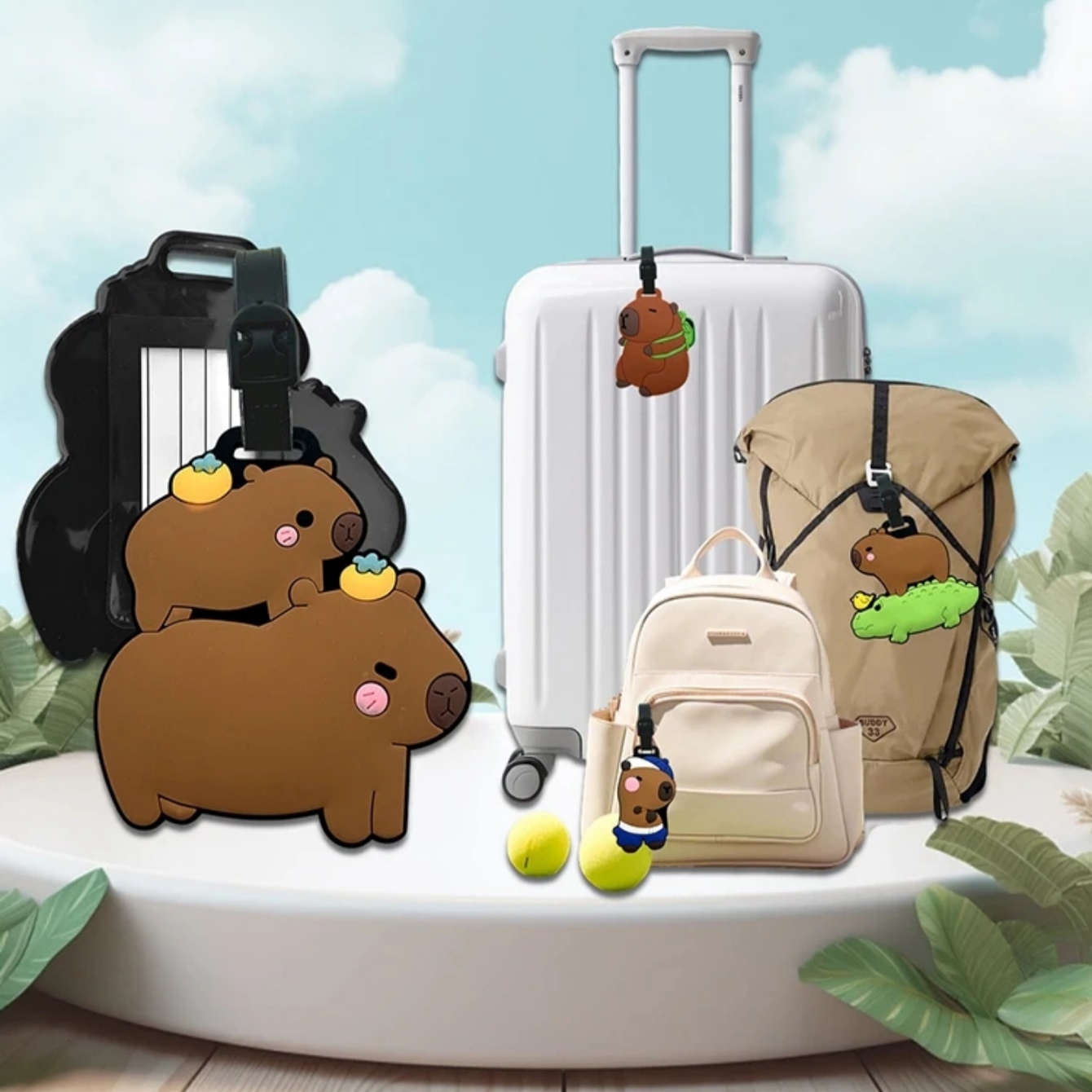 Travel Accessories List - 旅行用品、荷物タグ、漫画カピバラ、PVC荷物タグ、IDカード、住所ホルダー、荷物搭乗タグ、携帯用タグ
