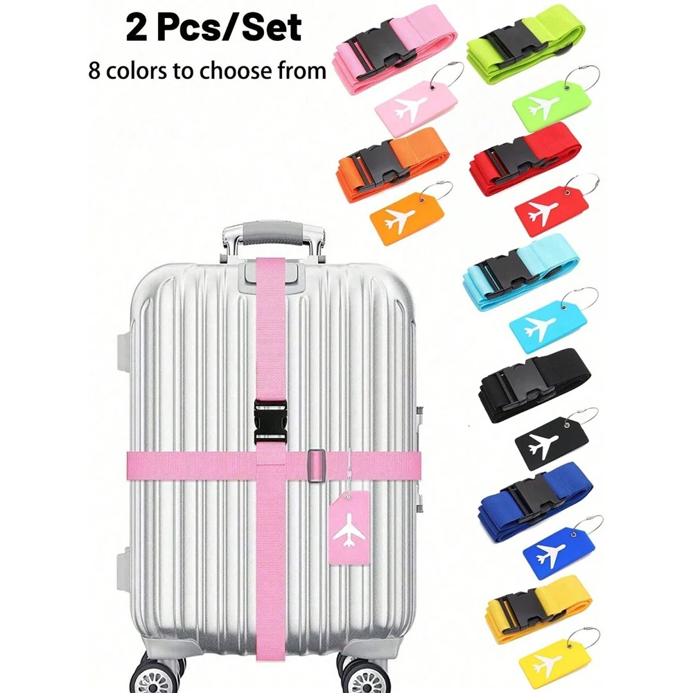 Travel Accessories List - 荷物ストラップセット 荷物タグ付き 複数の色の荷物ストラップ さまざまなタイプの荷物に適しています 旅行に適しています