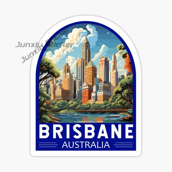 Travel Accessories Australia - オーストラリアブリスベン旗ビニール自己粘着車ステッカー風景旅行カーアクセサリー装飾デカール