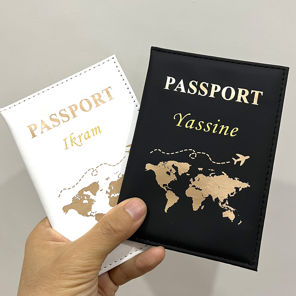 Travel Accessories Dropshipping - 男性と女性のためのパーソナライズされた飛行機のパスポートカバー,PU,旅行,ウェディングギフト,新しい,直接配達