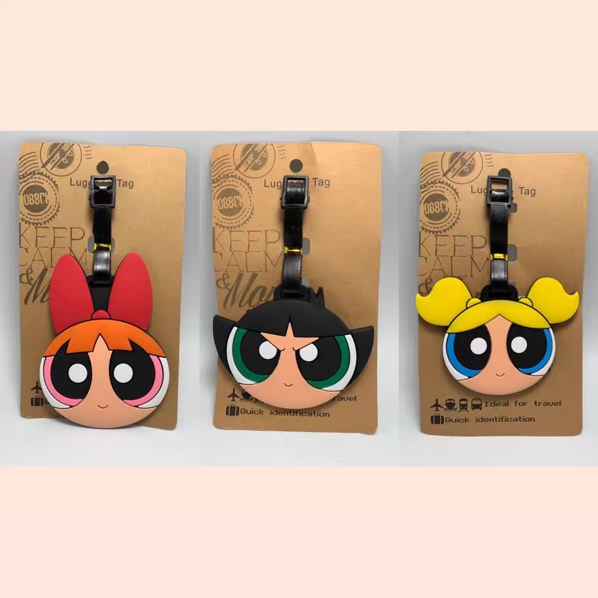 Travel Accessories List - アニメパワーパフガールズバッグペンダントかわいい漫画風荷物タグキュートな荷物ペンダントDIYチェックイン紛失防止トラベルホリデーギフト
