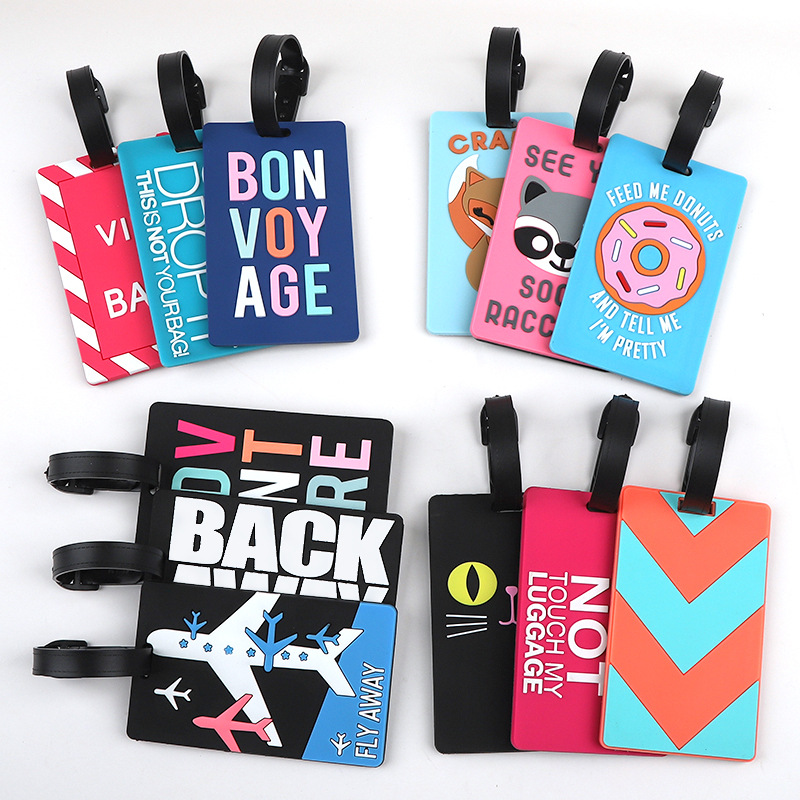 Travel Accessories List - 1pc 漫画動物 PVC 荷物タグ女性男性ホリデートラベルアクセサリースーツケースタグ名 ID アドレスラベル旅行荷物タグ