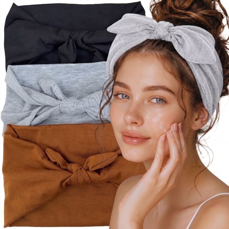 Travel Yoga Accessories - 弓型ヘッドバンド 幅広弾性ヘアバンド レディース 洗顔 メイクアップ ヨガ