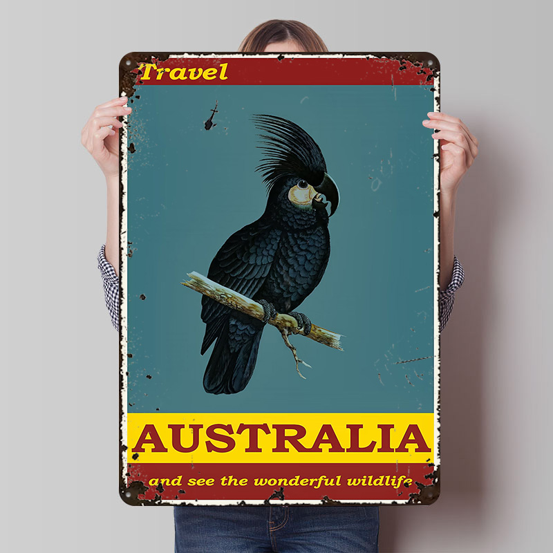 Travel Accessories Australia - オーストラリア旅行用ブリキポスター、カスタマイズされたウォールアート、レトロヴィンテージメタルサイン、ファンルーム、家の装飾、ガレージアクセサリー