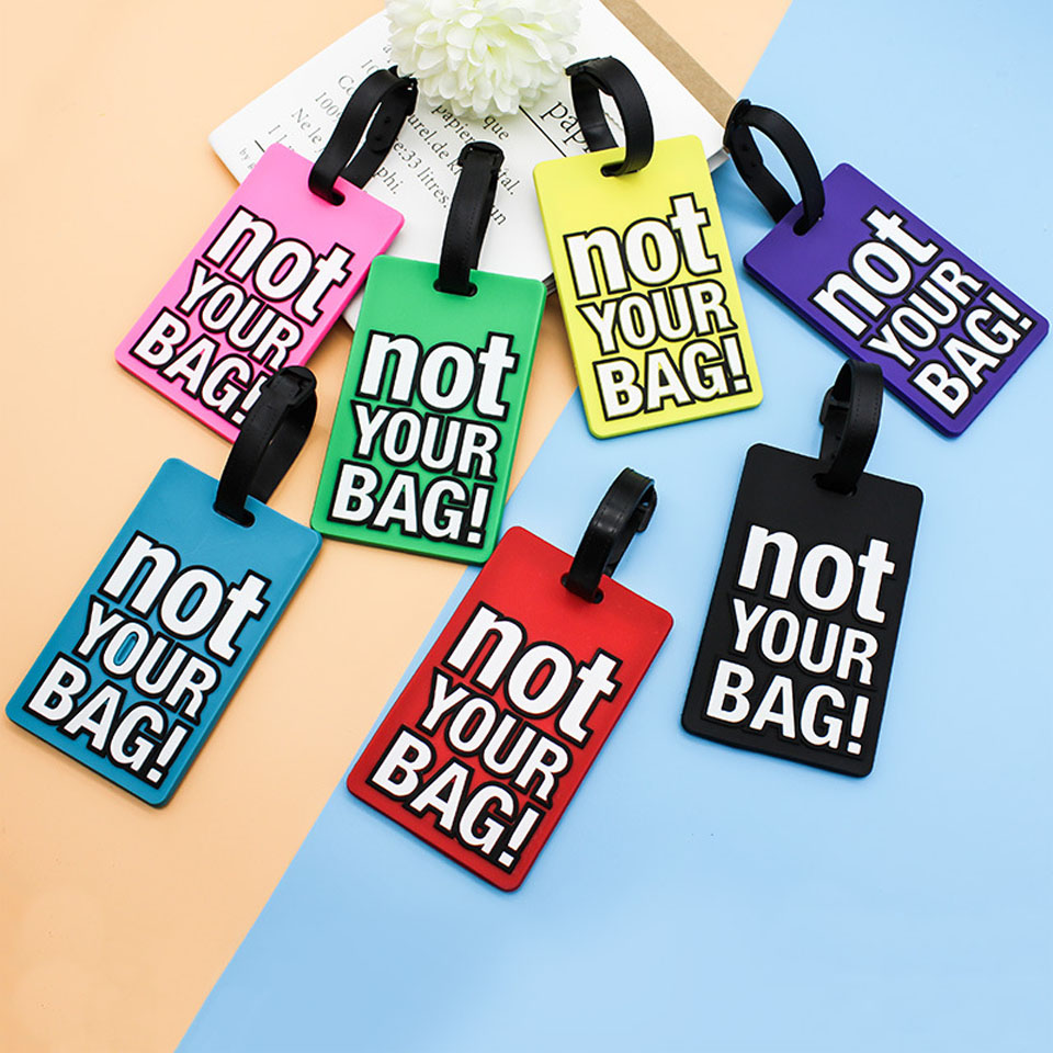 Travel Accessories List - クリエイティブレターあなたのバッグではありませんトラベルアクセサリー荷物タグスーツケース漫画スタイルファッションシリコンポータブルトラベルラベル