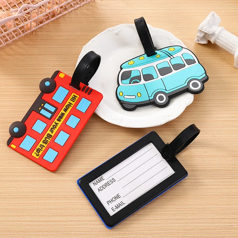 Travel Accessories List - かわいい漫画の車 PVC シリコーン荷物タグ旅行荷物名札スーツケースバッグ搭乗券トラベルアクセサリー