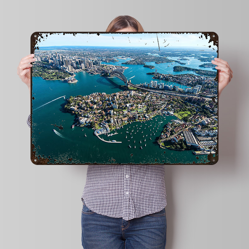 Travel Accessories Australia - シドニーオーストラリア旅行印刷ポスターカスタマイズされたレトロな壁アートヴィンテージメタルサインマンケーブルームアクセサリーハウスバー用