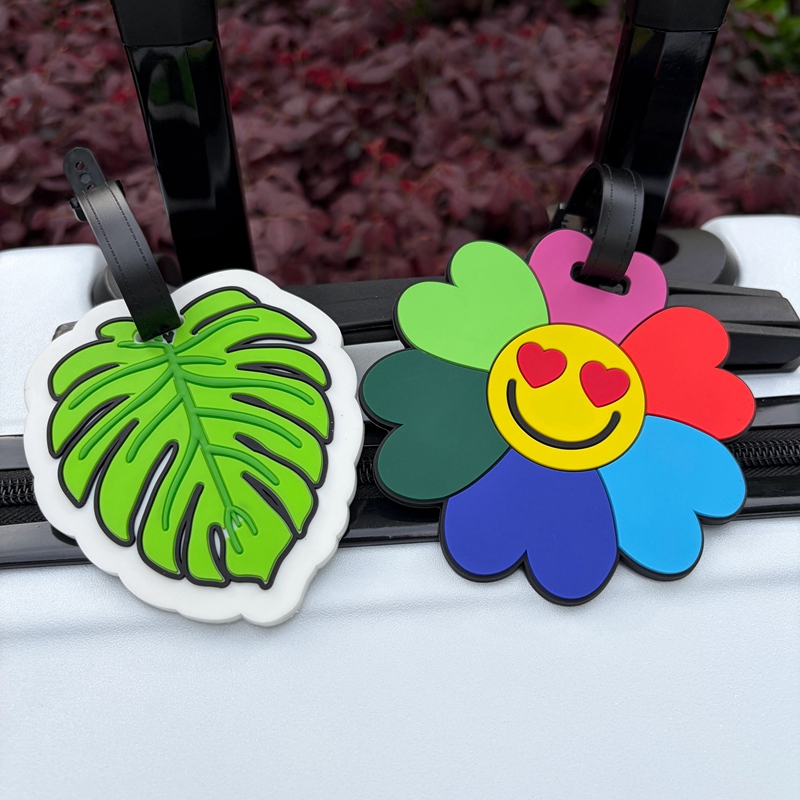 Travel Accessories List - 1/2 個花と緑の葉の形をした荷物タグ旅行搭乗券荷物ハンガー紛失防止チェックインタグペンダント