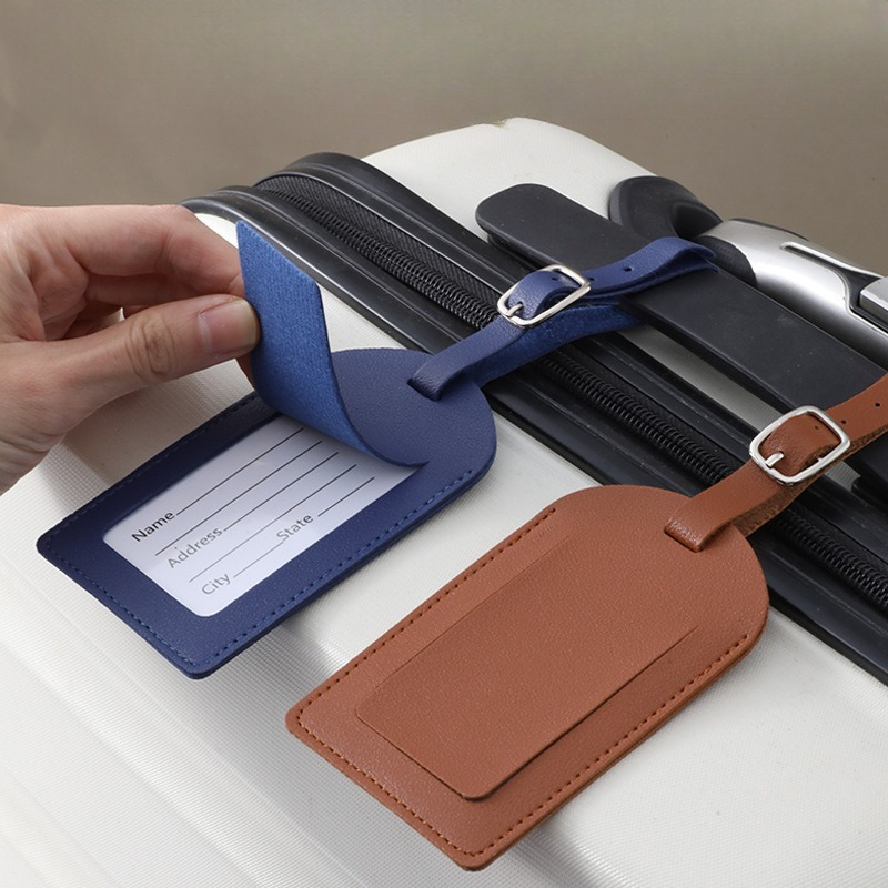 女性男性用荷物タグ PUレザー旅行用品スーツケースIDアドレ - Travel Accessories List のレビューと価格
