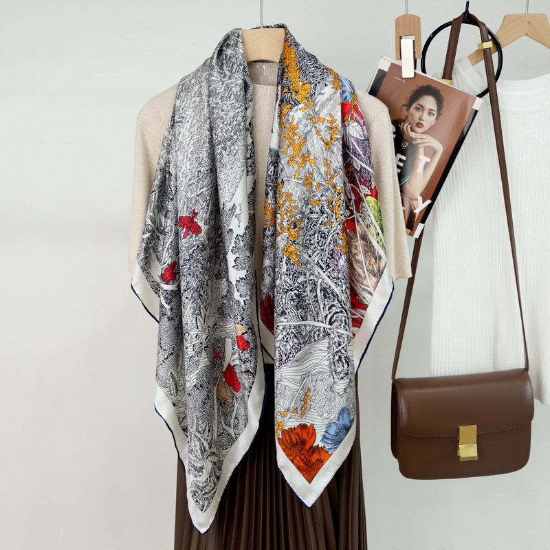 110 センチメートルシルクスカーフ高級手巻きバンダナスクエ - Travel Accessories Neck のレビューと価格