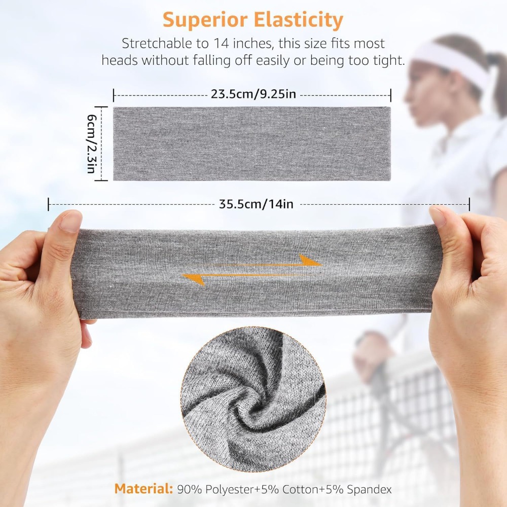 男性女性ヘッドバンド快適な吸汗性弾性スポーツヘッドバンドセッ - Travel Yoga Accessories のレビューと価格