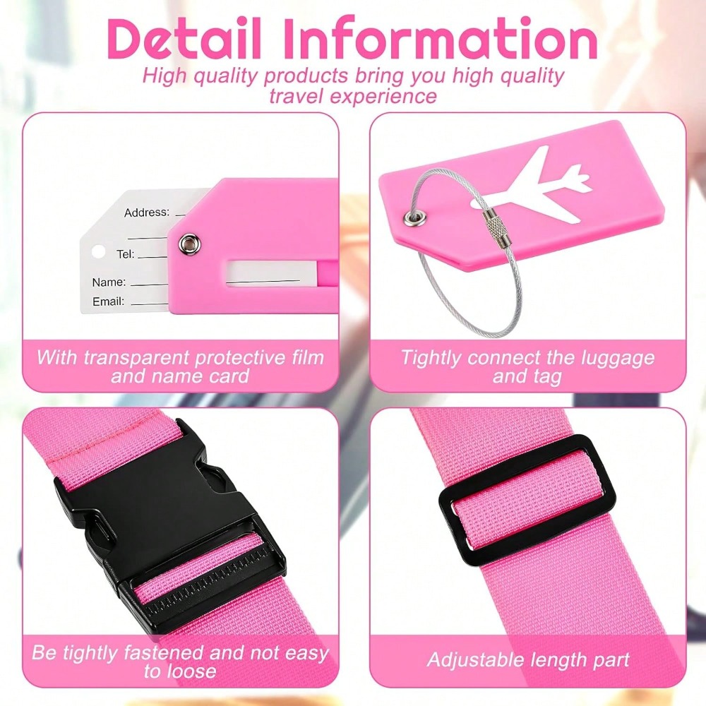 荷物ストラップセット 荷物タグ付き 複数の色の荷物ストラップ - Travel Accessories List のレビューと価格