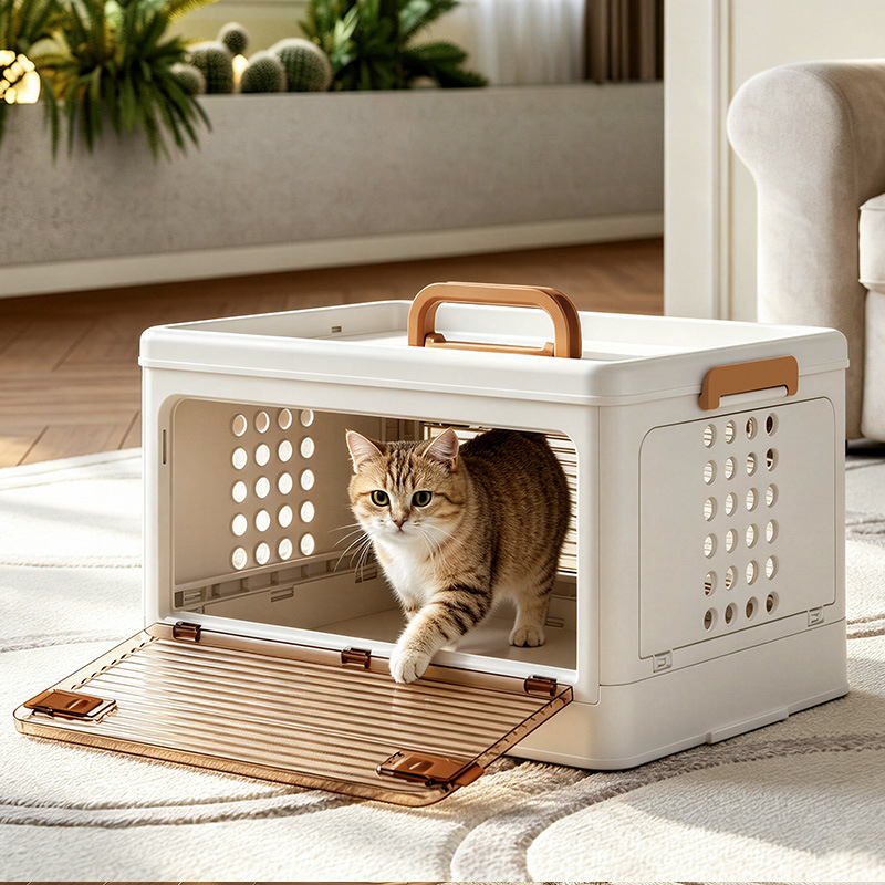 猫用キャリーバッグ ポータブル折りたたみ式ハードサイドキャリ - Travel Accessories For Road Trip のレビューと価格