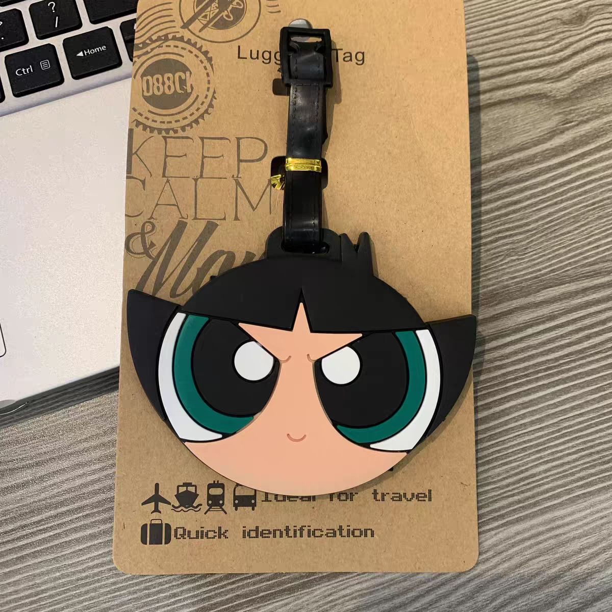 アニメパワーパフガールズバッグペンダントかわいい漫画風荷物タ - Travel Accessories List のレビューと価格