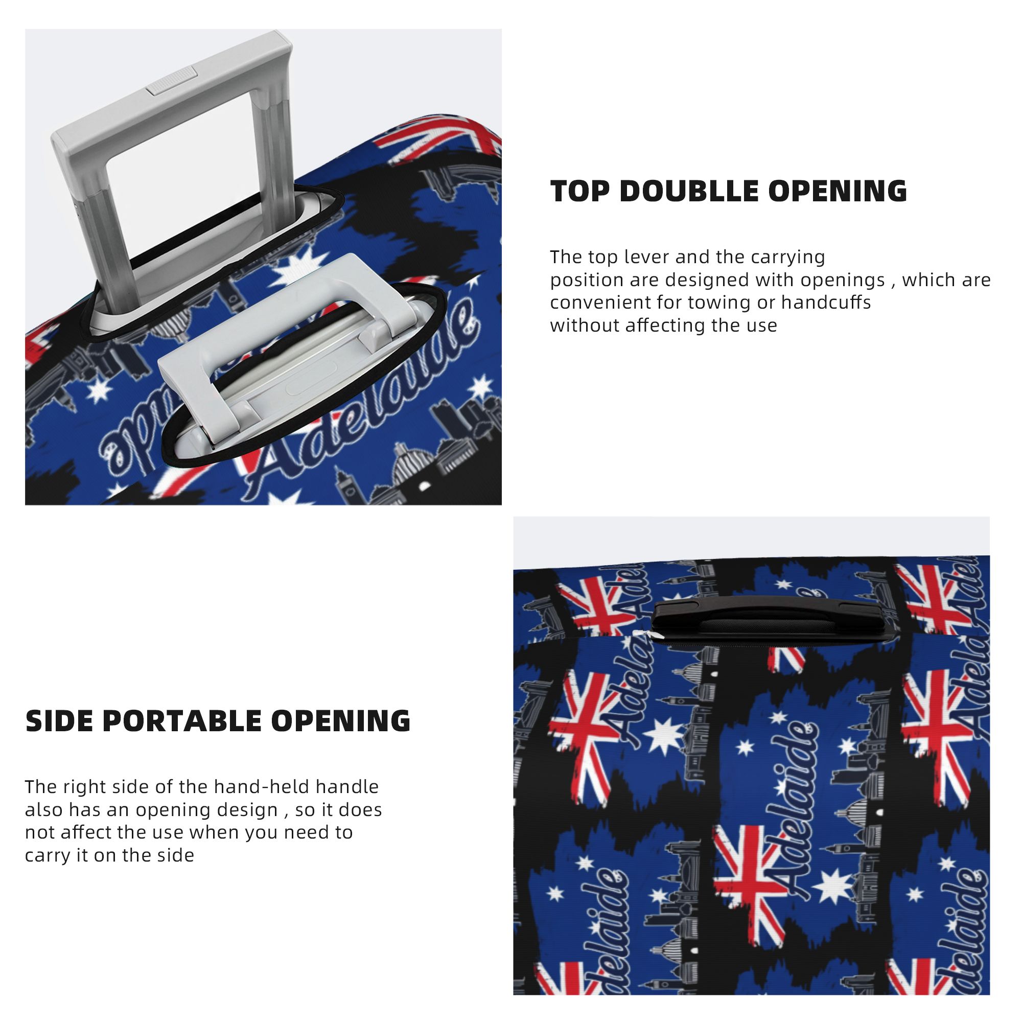 面白いアデレードオーストラリアのスカイラインフラッグ荷物カバ - Travel Accessories Australia のレビューと価格