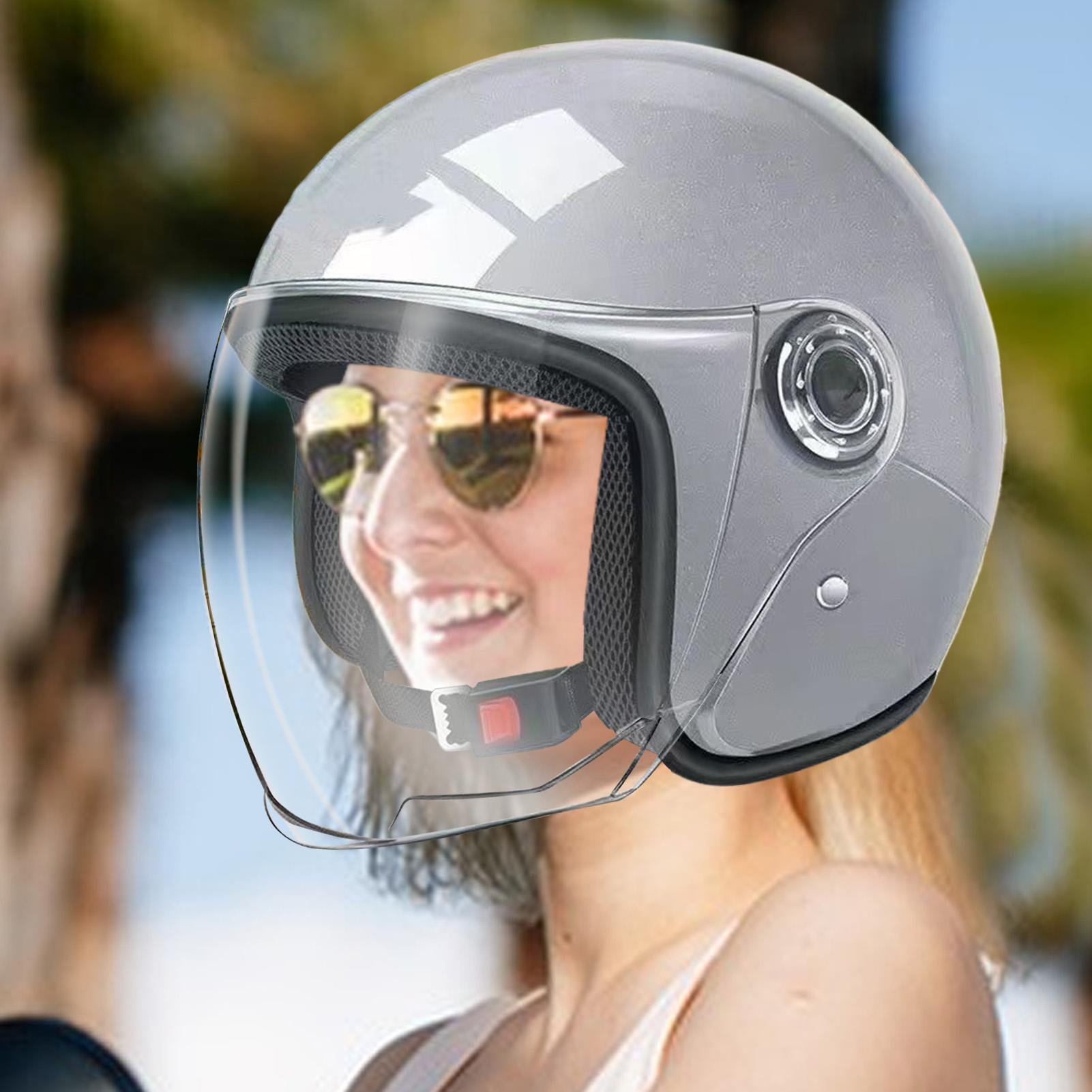 オートバイの安全ヘルメット安全スクーター帽子帽子サンバイザー - Travel Accessories For Road Trip のレビューと価格