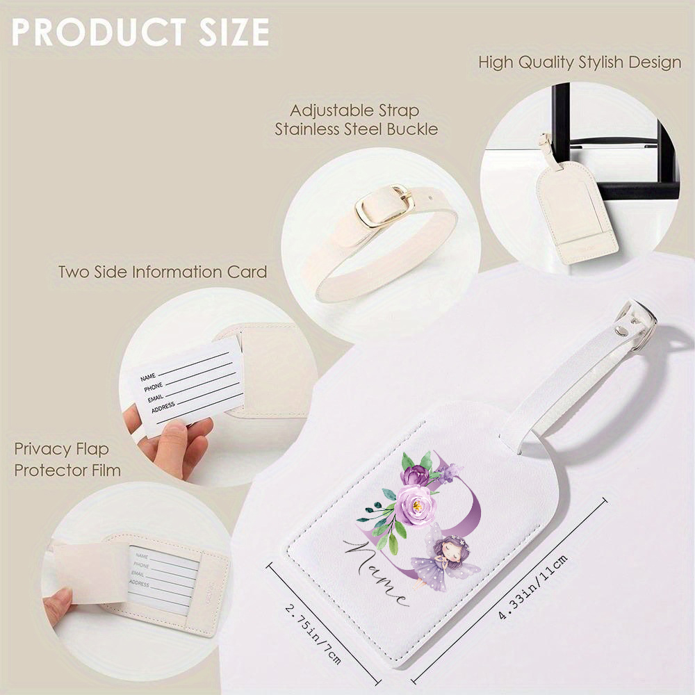 パーソナライズされたPU製荷物タグ、花の妖精デザインのファッ - Travel Accessories List のレビューと価格