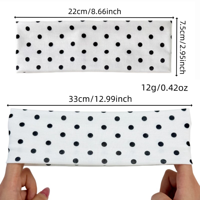2個セット ポルカドット柄 伸縮性ヘッドバンド ソフト生地  - Travel Yoga Accessories のレビューと価格