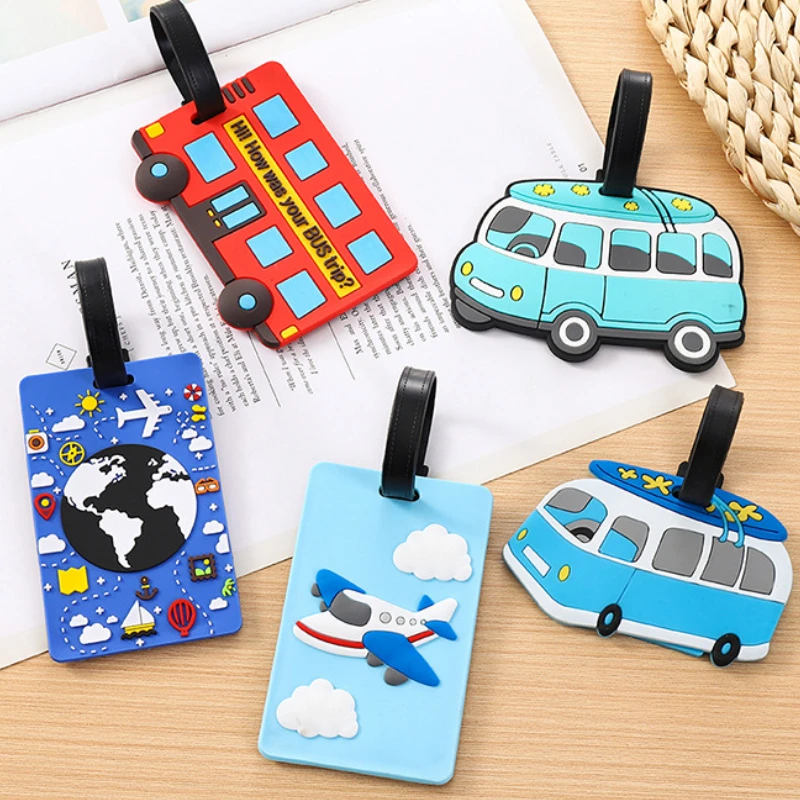 かわいい漫画の車 PVC シリコーン荷物タグ旅行荷物名札スー - Travel Accessories List のレビューと価格