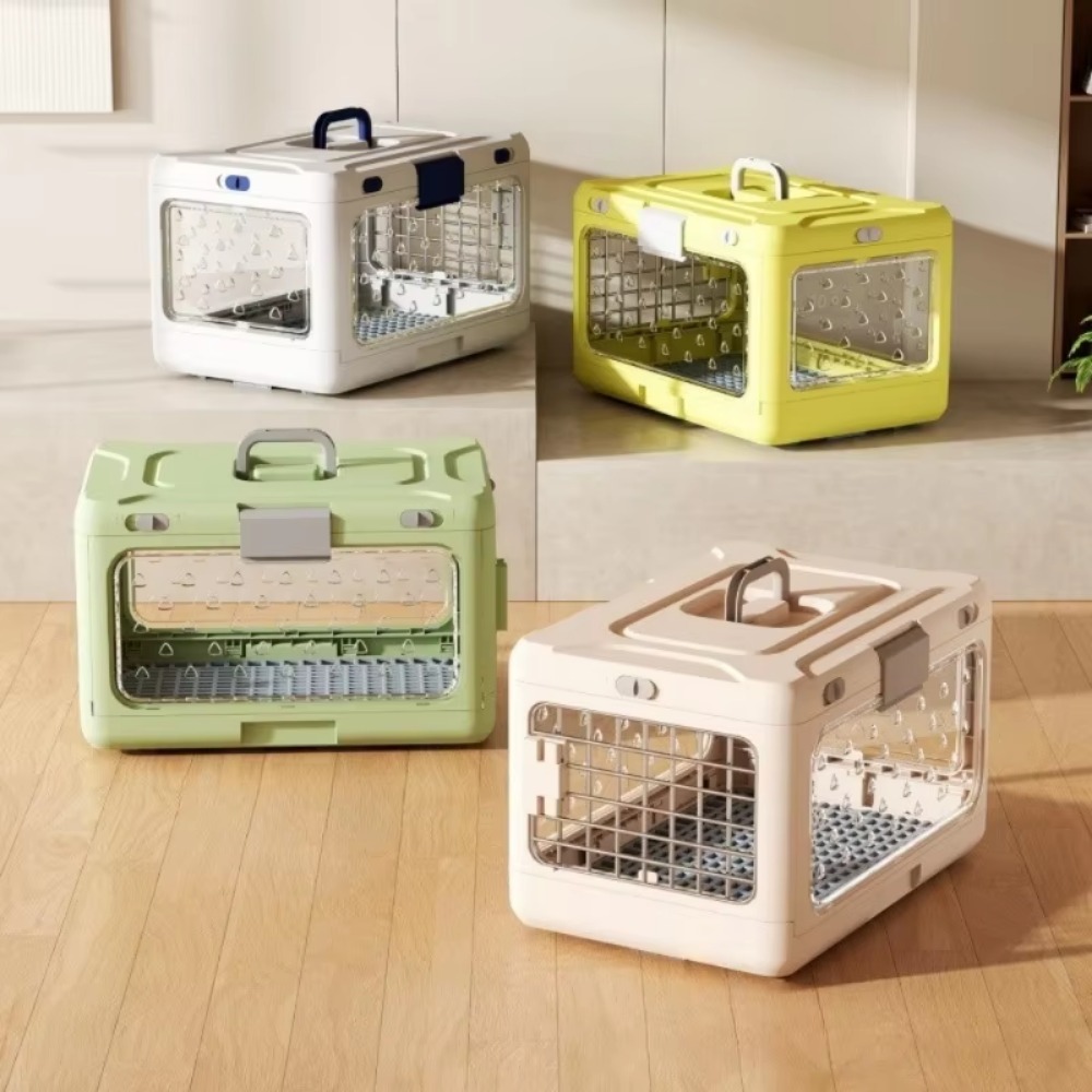 落下防止折りたたみ式子犬用クレート、猫用トラベルケージ、通気 - Travel Accessories Dropshipping のレビューと価格