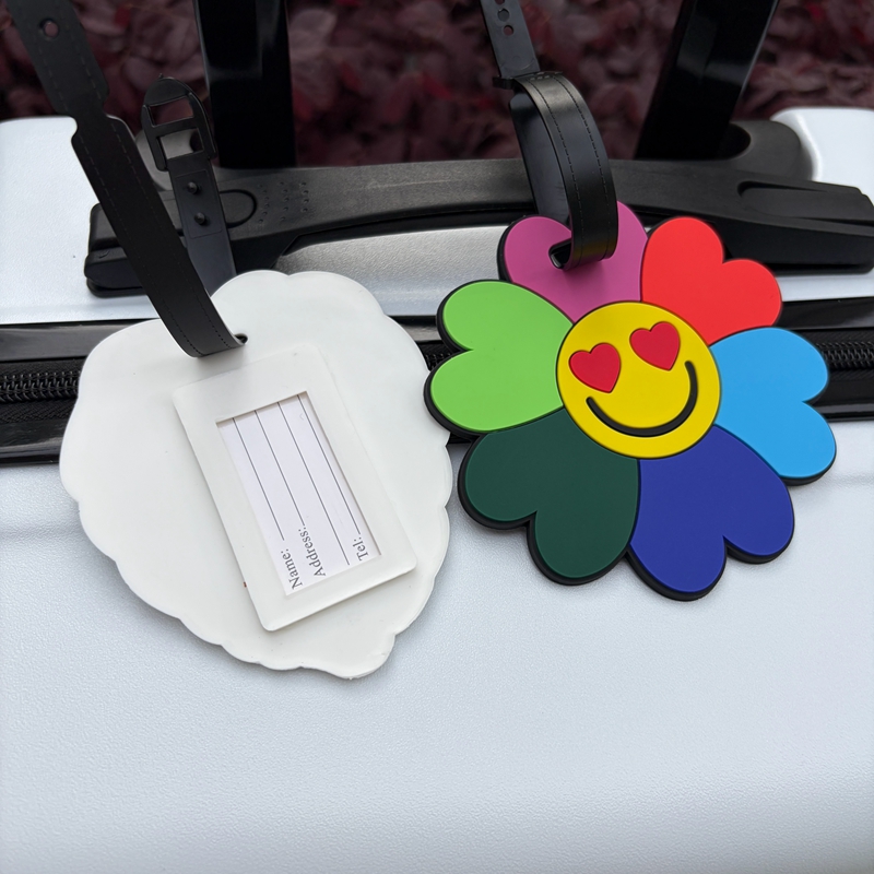 1/2 個花と緑の葉の形をした荷物タグ旅行搭乗券荷物ハンガー - Travel Accessories List のレビューと価格