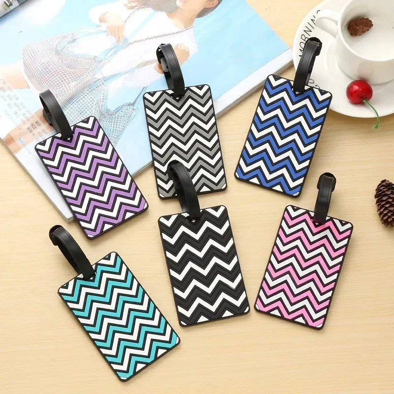 幾何学的な荷物タグ女性男性 PVC 手荷物名札スーツケース住 - Travel Accessories List のレビューと価格