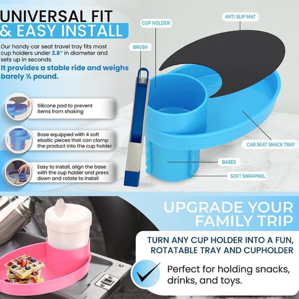 2in1カーシートスナックトレイ、安定回転式トラベルトレイ、 - Travel Accessories For Road Trip のレビューと価格